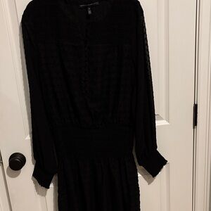 White House Black Market Elegant Black Long Sleeve Dress